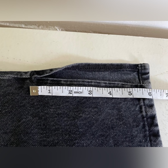 Black Lightly Distressed 90’s Straight Leg Garage Jeans - Picture 7 of 9